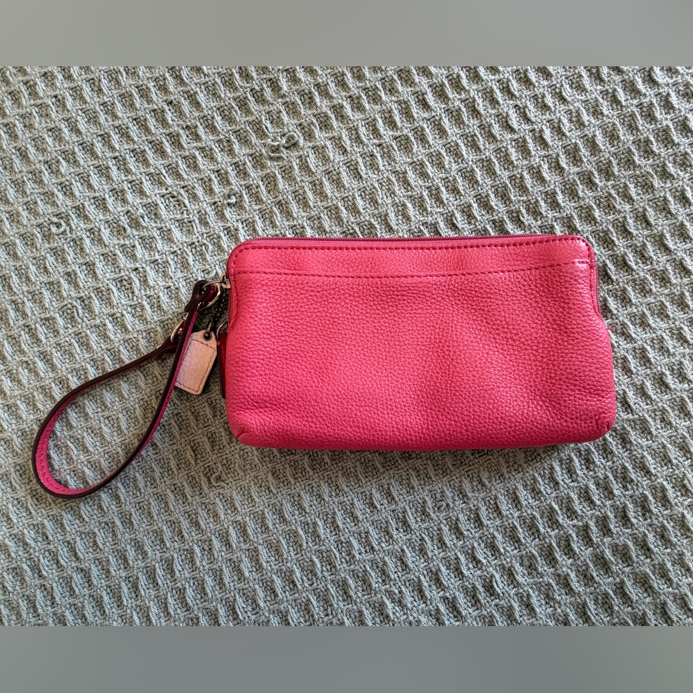 Coach pink leather wristlet double zip wallet - Picture 6 of 12